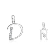 Taraash 925 Sterling Silver Couple Alphabet Pendants 