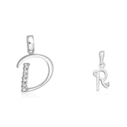 Taraash 925 Sterling Silver Couple Alphabet Pendants 