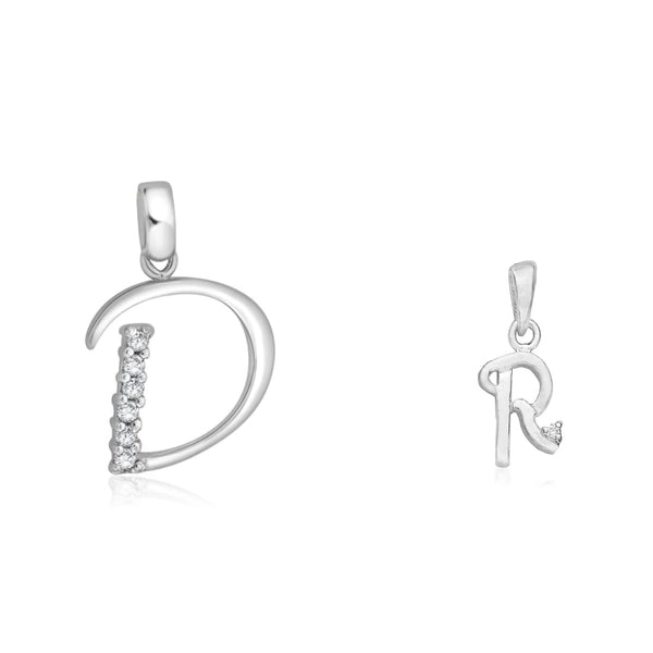 Taraash 925 Sterling Silver Couple Alphabet Pendants "D" and "R" Initial Letter Pendants - Taraash