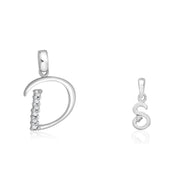 Taraash 925 Sterling Silver Couple Alphabet Pendants 