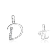 Taraash 925 Sterling Silver Couple Alphabet Pendants 