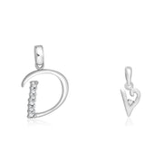 Taraash 925 Sterling Silver Couple Alphabet Pendants 