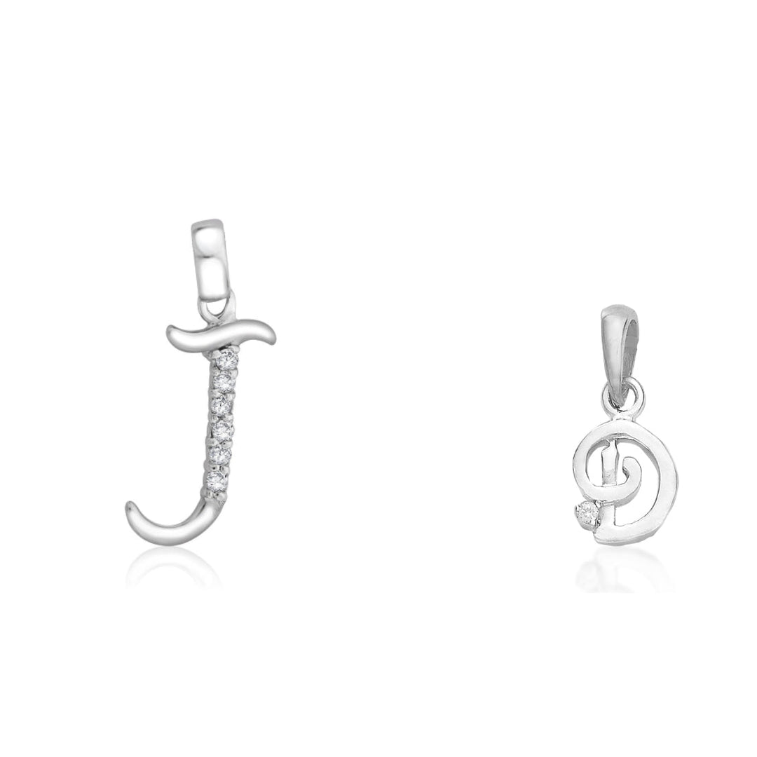 Taraash 925 Sterling Silver Couple Alphabet Pendants "J" and "D" Initial Letter Pendants - Taraash