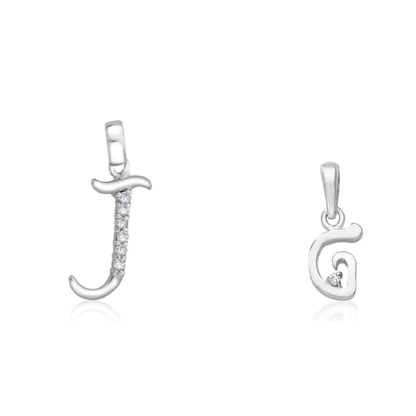 Taraash 925 Sterling Silver Couple Alphabet Pendants "J" and "G" Initial Letter Pendants - Taraash