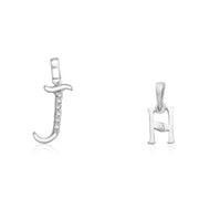 Taraash 925 Sterling Silver Couple Alphabet Pendants 