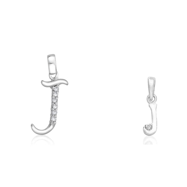 Taraash 925 Sterling Silver Couple Alphabet Pendants "J" and "J" Initial Letter Pendants - Taraash