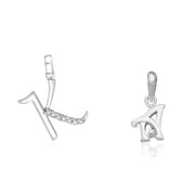Taraash 925 Sterling Silver Couple Alphabet Pendants 
