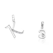 Taraash 925 Sterling Silver Couple Alphabet Pendants 