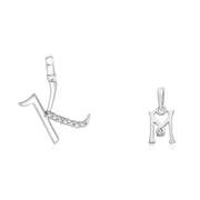 Taraash 925 Sterling Silver Couple Alphabet Pendants 