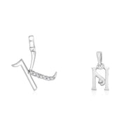 Taraash 925 Sterling Silver Couple Alphabet Pendants 