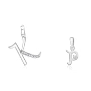 Taraash 925 Sterling Silver Couple Alphabet Pendants 