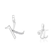 Taraash 925 Sterling Silver Couple Alphabet Pendants 