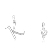 Taraash 925 Sterling Silver Couple Alphabet Pendants 