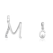 Taraash 925 Sterling Silver Couple Alphabet Pendants 
