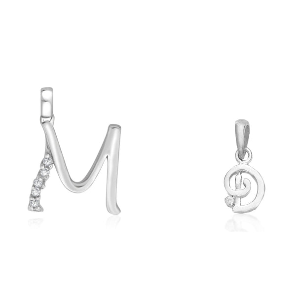 Taraash 925 Sterling Silver Couple Alphabet Pendants "M" and "D" Initial Letter Pendants - Taraash