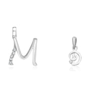 Taraash 925 Sterling Silver Couple Alphabet Pendants 