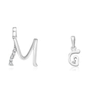 Taraash 925 Sterling Silver Couple Alphabet Pendants 