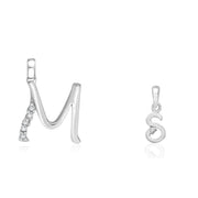 Taraash 925 Sterling Silver Couple Alphabet Pendants 