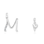 Load image into Gallery viewer, Taraash 925 Sterling Silver Couple Alphabet Pendants &quot;M&quot; and &quot;V&quot; Initial Letter Pendants - Taraash
