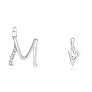 Taraash 925 Sterling Silver Couple Alphabet Pendants 