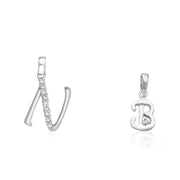 Taraash 925 Sterling Silver Couple Alphabet Pendants 