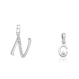 Taraash 925 Sterling Silver Couple Alphabet Pendants "N" and "C" Initial Letter Pendants - Taraash