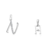 Taraash 925 Sterling Silver Couple Alphabet Pendants 