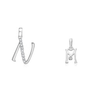 Taraash 925 Sterling Silver Couple Alphabet Pendants 
