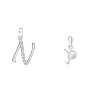 Taraash 925 Sterling Silver Couple Alphabet Pendants 