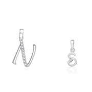 Taraash 925 Sterling Silver Couple Alphabet Pendants 
