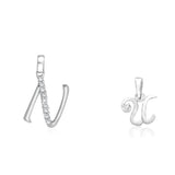 Taraash 925 Sterling Silver Couple Alphabet Pendants "N" and "U" Initial Letter Pendants - Taraash