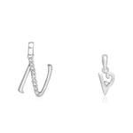 Load image into Gallery viewer, Taraash 925 Sterling Silver Couple Alphabet Pendants &quot;N&quot; and &quot;V&quot; Initial Letter Pendants - Taraash
