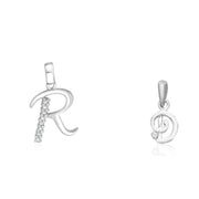 Taraash 925 Sterling Silver Couple Alphabet Pendants 