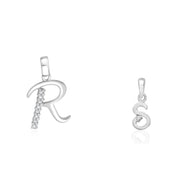 Taraash 925 Sterling Silver Couple Alphabet Pendants 