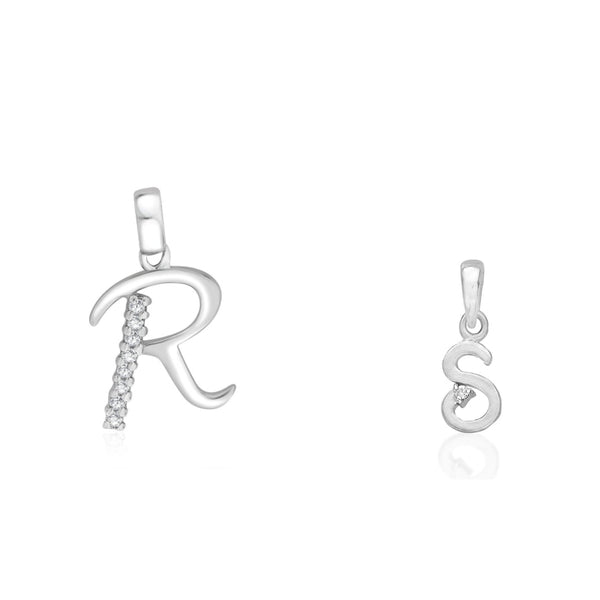 Taraash 925 Sterling Silver Couple Alphabet Pendants "R" and "S" Initial Letter Pendants - Taraash