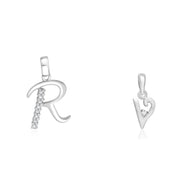 Taraash 925 Sterling Silver Couple Alphabet Pendants 