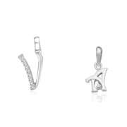 Taraash 925 Sterling Silver Couple Alphabet Pendants 