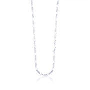 Taraash 925 Sterling Silver Couple Combo Of Figaro Chain And Heart CZ Shape Jewellery Set - Taraash