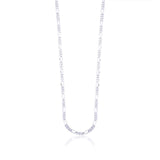 Taraash 925 Sterling Silver Couple Combo Of Figaro Chain And Heart CZ Shape Jewellery Set - Taraash
