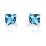 Taraash 925 Sterling Silver Couple Combo Of Figaro Chain And Square CZ Shape Jewellery Set - Taraash
