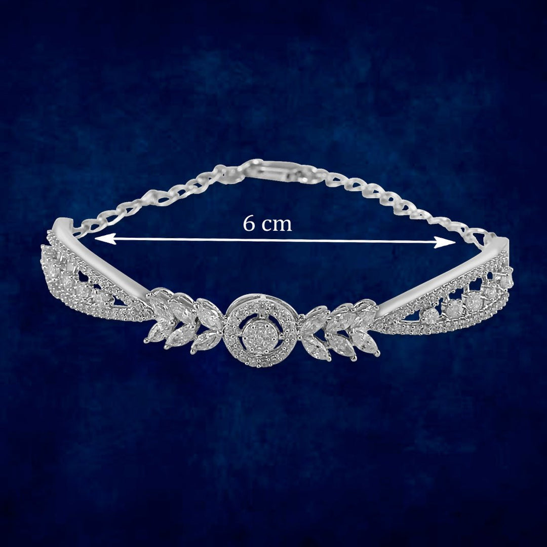 Taraash 925 Sterling Silver Cuff CZ Bangle For Women - Taraash
