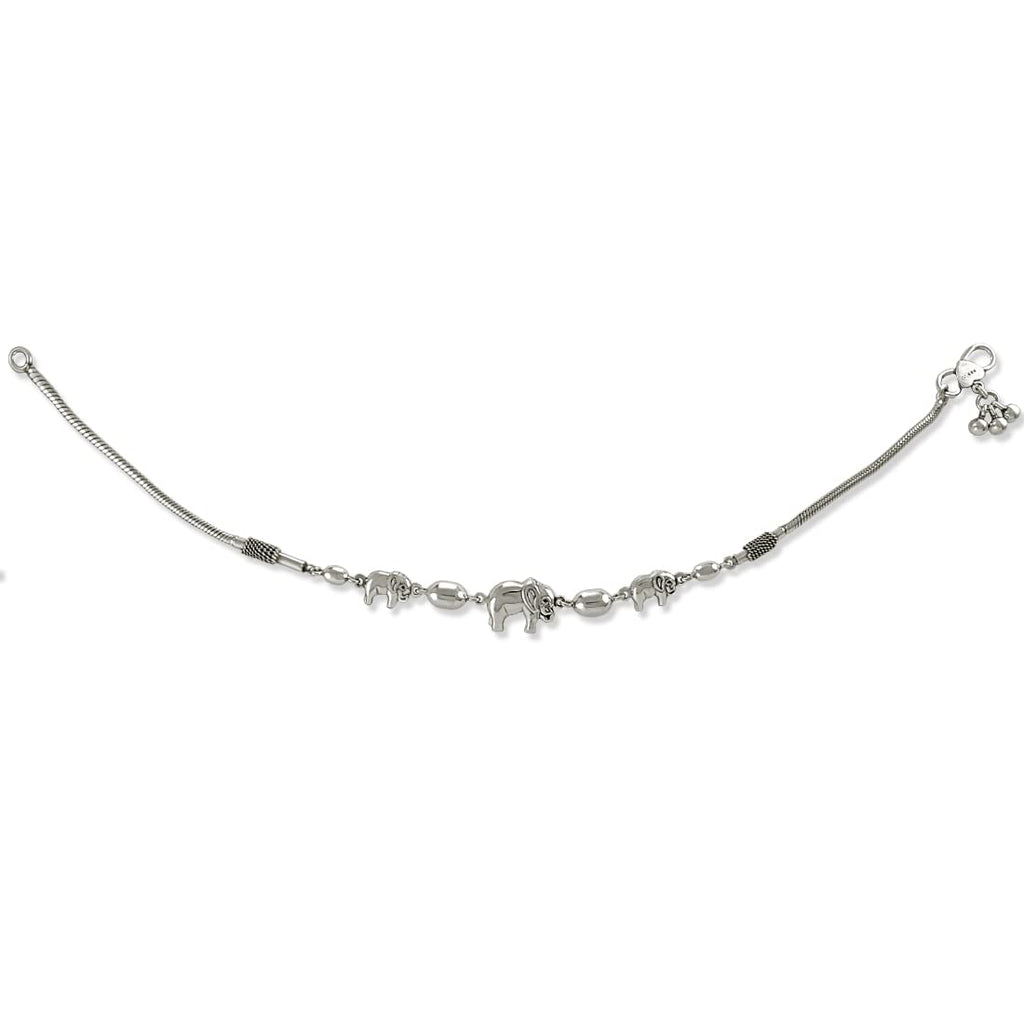 Taraash 925 Sterling Silver Cute elephant 1 Piece Anklet For Women