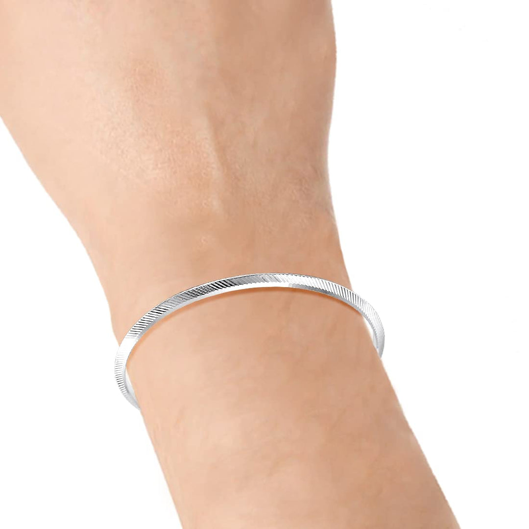 Taraash 925 Sterling Silver Cutwork Sikh Punjabi Sardar Kada For Men - Taraash