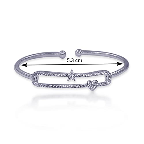 Taraash 925 Sterling Silver CZ Bangle For Women - Taraash