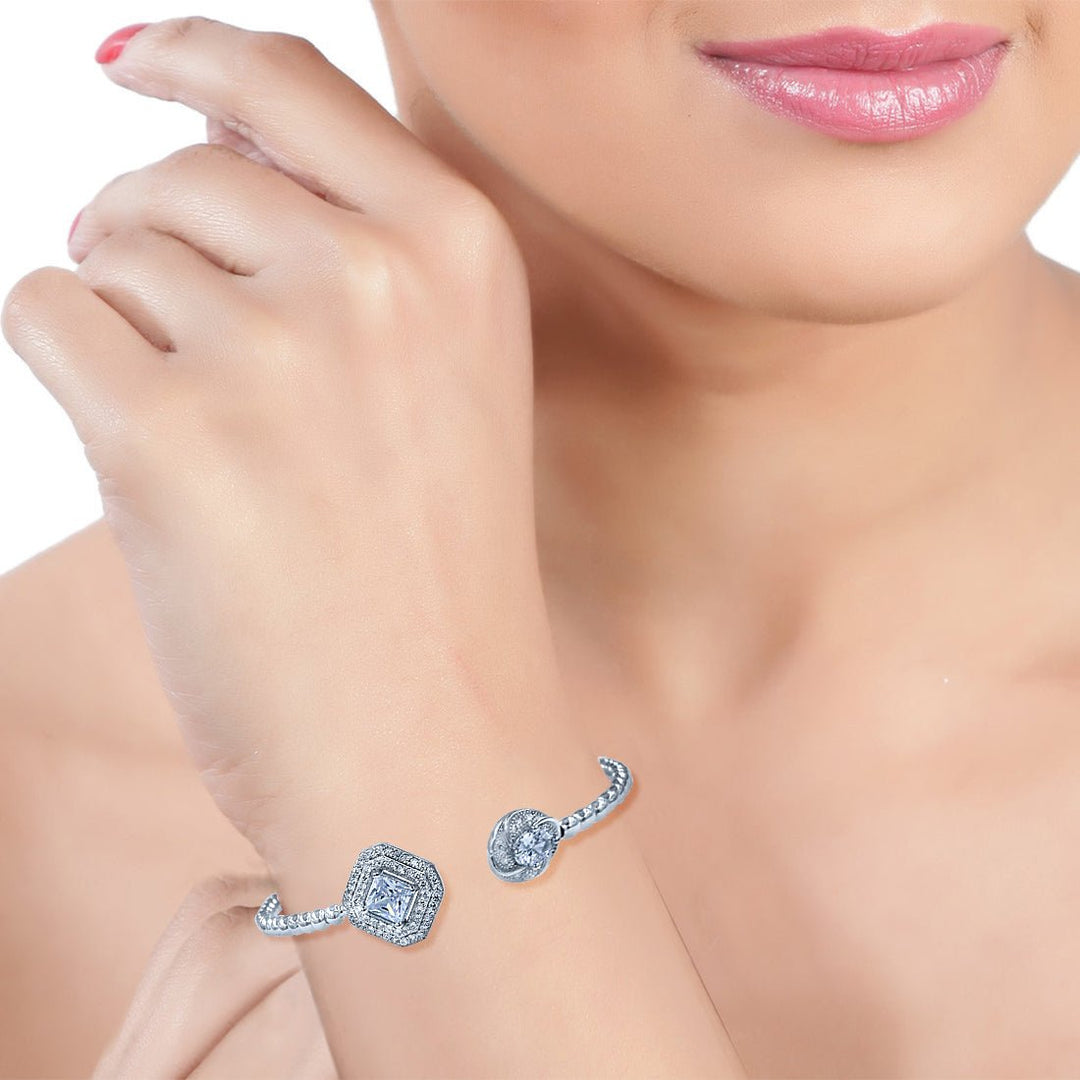 Taraash 925 Sterling Silver CZ Bangle For Women - Taraash