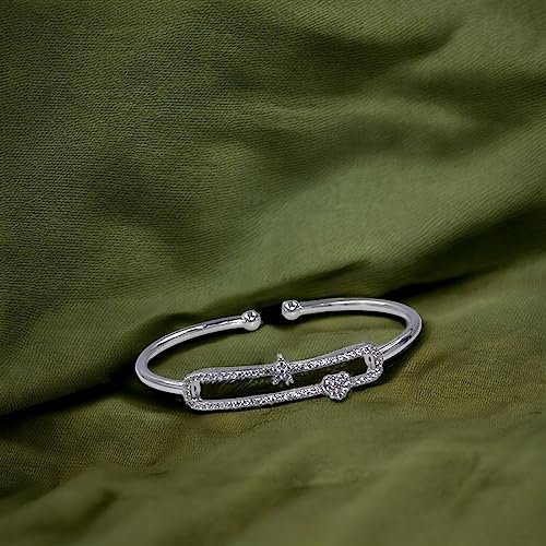 Taraash 925 Sterling Silver CZ Bangle For Women - Taraash