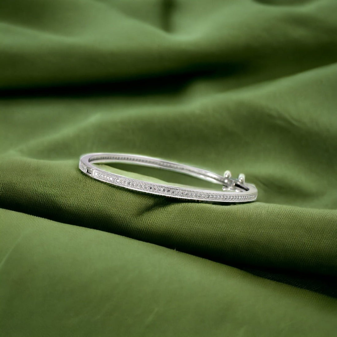 Taraash 925 Sterling Silver CZ Bangle Kada For Women - Taraash