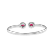 Taraash 925 Sterling Silver Cz Bangle | Silver openable Bangle | Silver Bangle For Women - Taraash