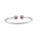Taraash 925 Sterling Silver Cz Bangle | Silver openable Bangle | Silver Bangle For Women - Taraash