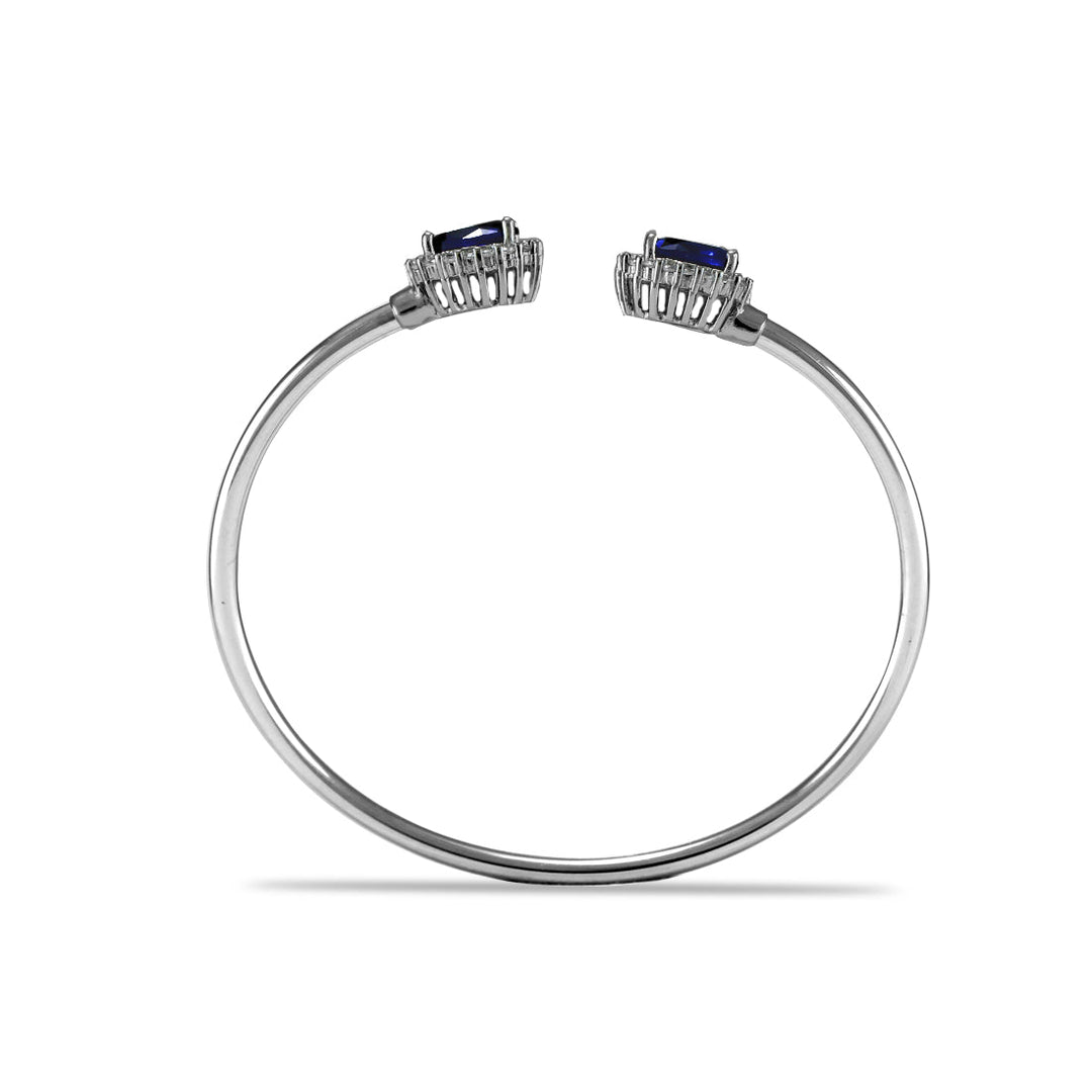 Taraash 925 Sterling Silver Cz Bangle | Silver openable Bangle | Silver Bangle For Women - Taraash
